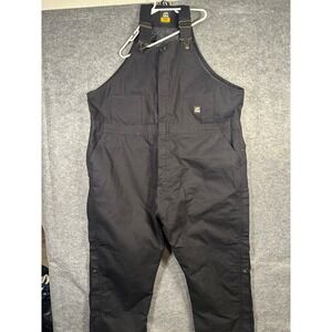 Berne‎ Workwear Bib Overalls Mens 4XL Short Black Quilted Insulated Coveralls